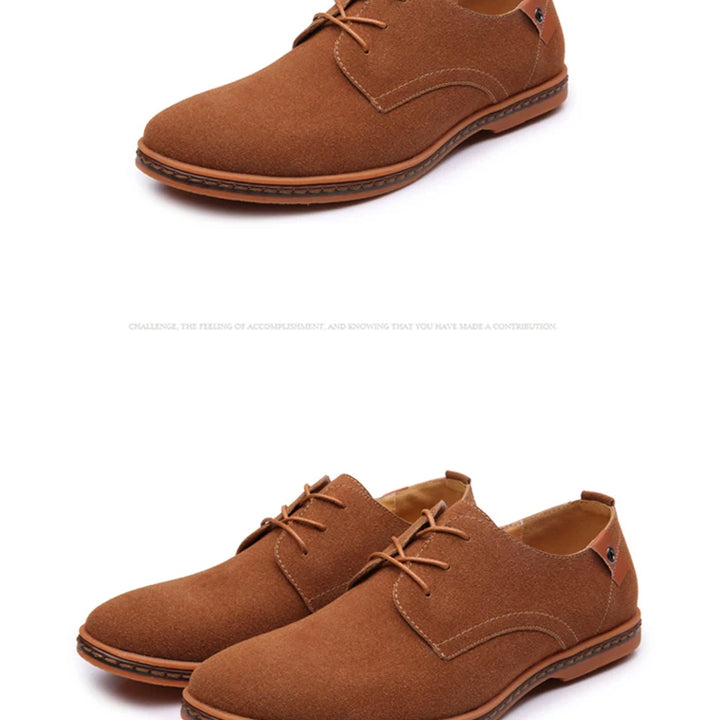 Spring Suede Leather Men Shoes Oxford Casual Shoes Classic Sneakers Comfortable Footwear Dress Shoes Large Size Flats