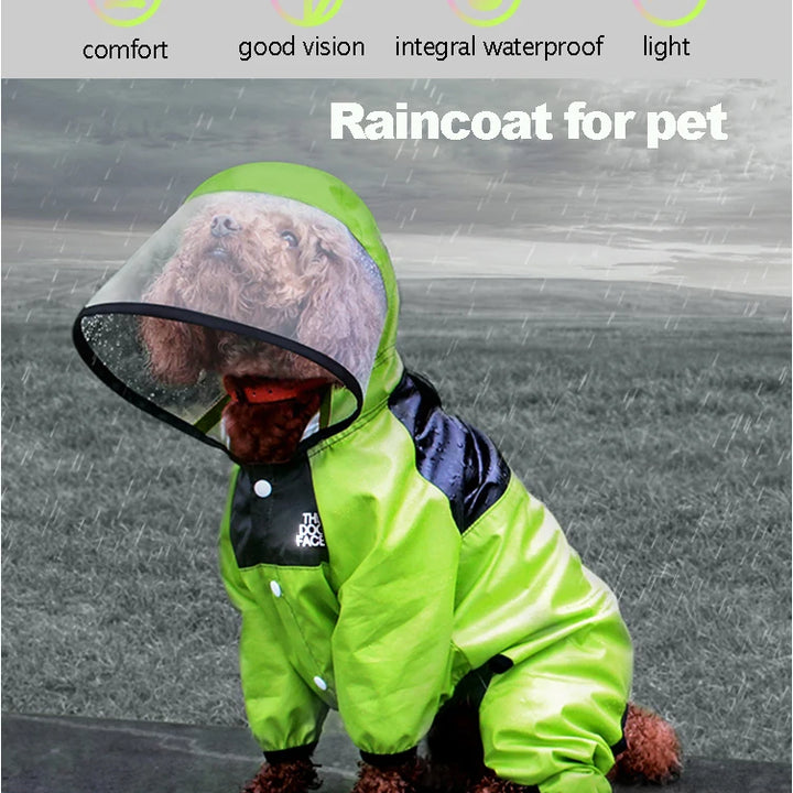 Pet Dog Raincoat The Dog Face Pet Clothes Jumpsuit Waterproof Dog Jacket Dogs Water Resistant Clothes for Dogs Pet Coat