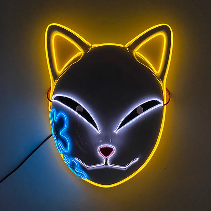 Halloween Carnival Party Costume Decoration Luminous LED Mask Halloween Mask LED Maske Light Up Party Masks for Glow Party