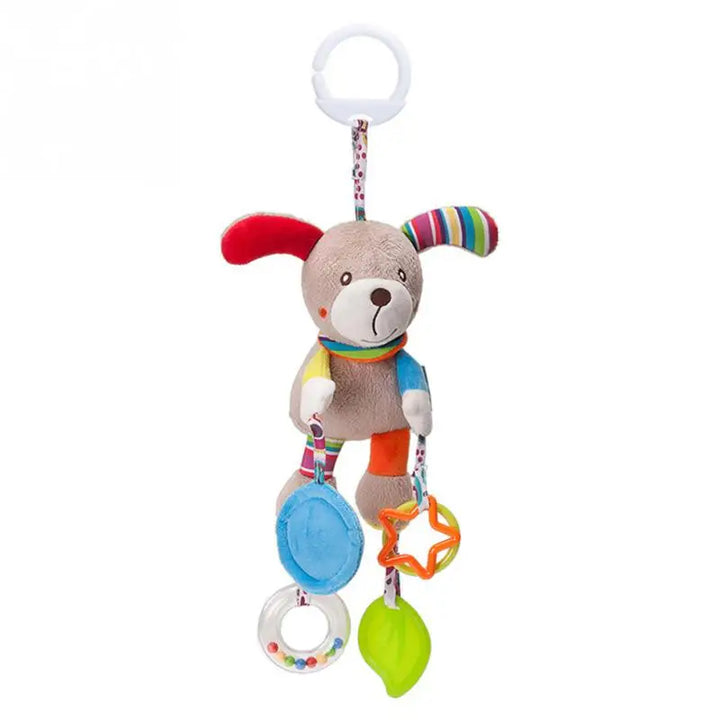 Soft Animal Handbells Rattles Butterfly Rabbit Duck Plush Infant Baby Development Handle Toys Hot Selling WIth Teether Baby Toy