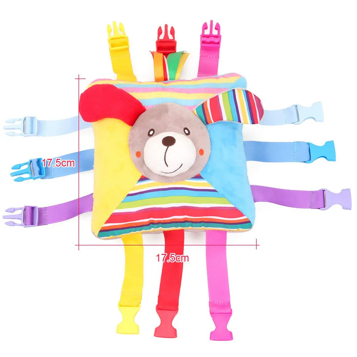 Soft Animal Handbells Rattles Butterfly Rabbit Duck Plush Infant Baby Development Handle Toys Hot Selling WIth Teether Baby Toy