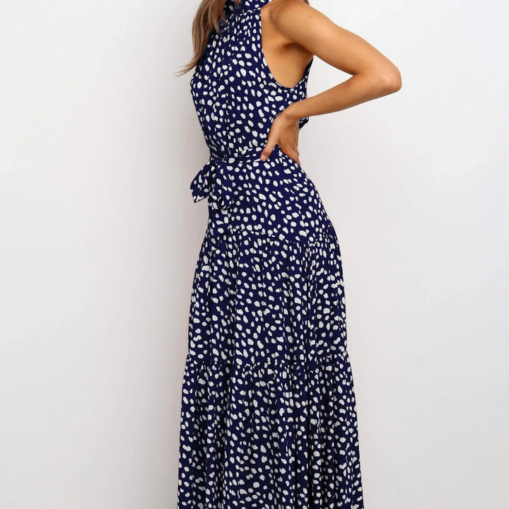 Long Dress Polka Dot Casual Dress Black Sexy Halter Clothes For Women