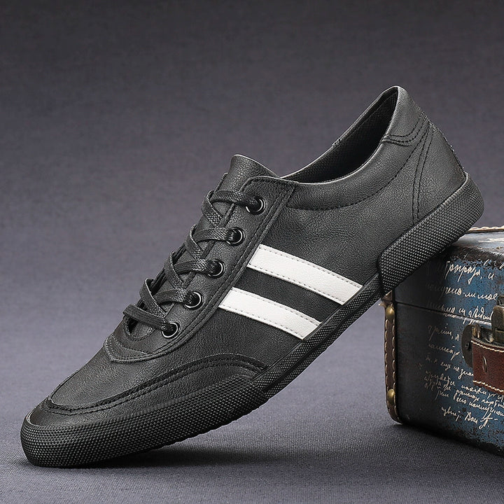 Trendy Men's Shoes Breathable Low Top Spring New Arrival Leather Surface Casual Shoes Men's K-style Series Shoes Board Shoes Youth Plaid Driving Shoes