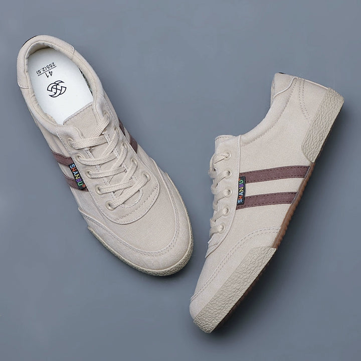 Men's Shoes Spring & Fall Breathable Deodorizing Filter Canvas Shoes Men's Trendy Lace up Men Casual Shoes Soft Bottom Driving Old Beijing Cloth Shoes