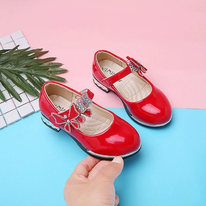 2025 Children's Shoes Girls Black Leather Shoes Performance Shoes Spring & Fall Soft Bottom Children's Single-Layer Shoes Student White Girls Princess Shoes