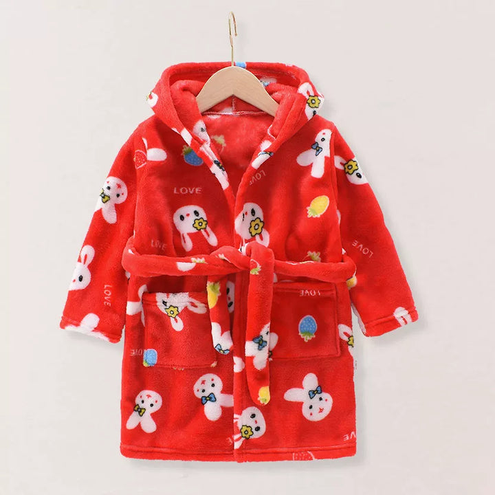 Autumn and Winter Thick Warm Anti-Kicking Blanket Hooded Home Pajamas