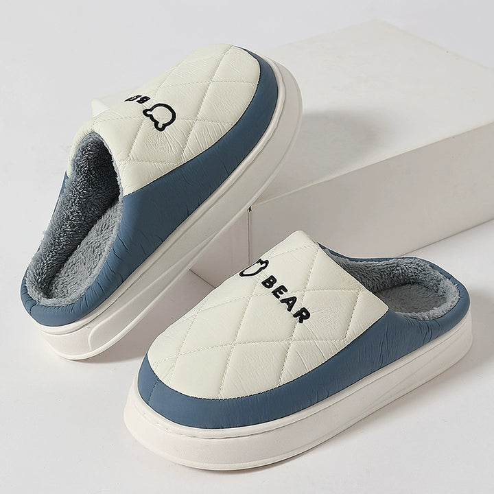 Waterproof Cotton Slippers Men Autumn and Winter 2025 New Arrival Indoor Home Non-Slip down Heattech Cotton Slippers Men's Winter