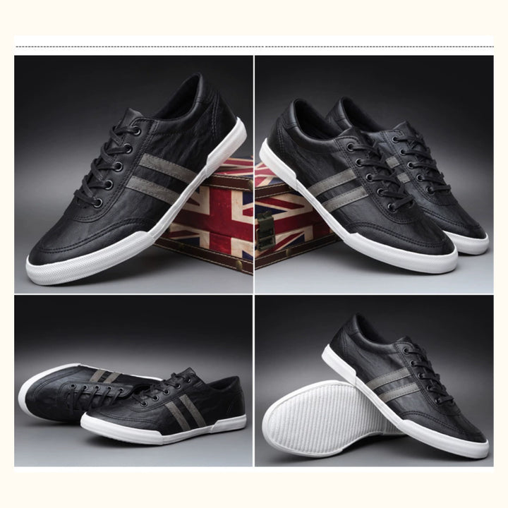 Trendy Men's Shoes Breathable Low Top Spring New Arrival Leather Surface Casual Shoes Men's K-style Series Shoes Board Shoes Youth Plaid Driving Shoes