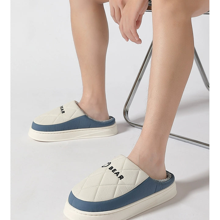 Waterproof Cotton Slippers Men Autumn and Winter 2025 New Arrival Indoor Home Non-Slip down Heattech Cotton Slippers Men's Winter