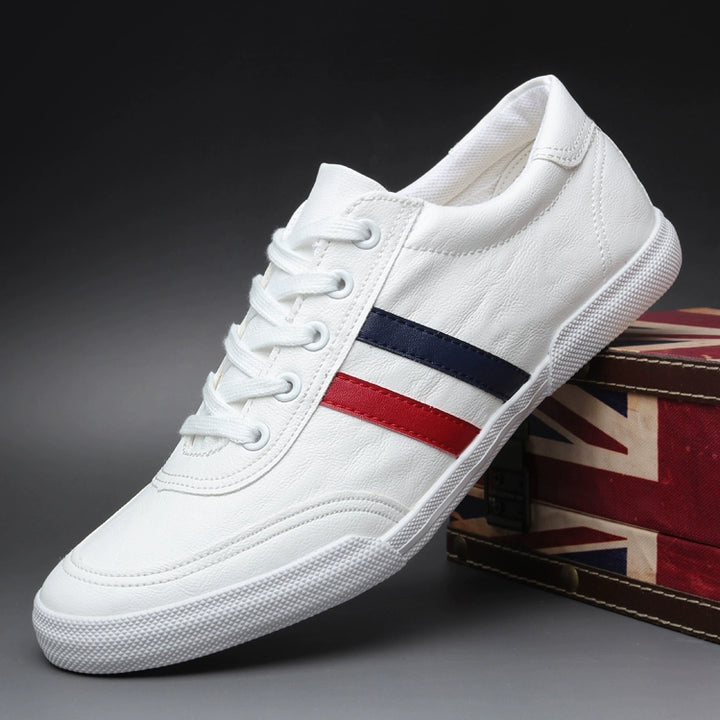 Trendy Men's Shoes Breathable Low Top Spring New Arrival Leather Surface Casual Shoes Men's K-style Series Shoes Board Shoes Youth Plaid Driving Shoes