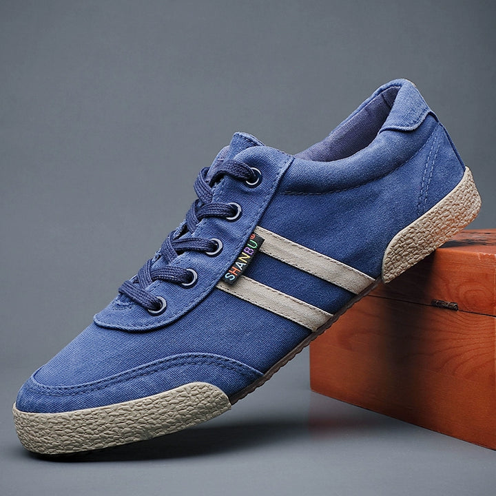 Men's Shoes Spring & Fall Breathable Deodorizing Filter Canvas Shoes Men's Trendy Lace up Men Casual Shoes Soft Bottom Driving Old Beijing Cloth Shoes