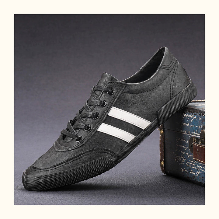 Trendy Men's Shoes Breathable Low Top Spring New Arrival Leather Surface Casual Shoes Men's K-style Series Shoes Board Shoes Youth Plaid Driving Shoes