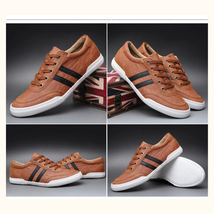 Trendy Men's Shoes Breathable Low Top Spring New Arrival Leather Surface Casual Shoes Men's K-style Series Shoes Board Shoes Youth Plaid Driving Shoes