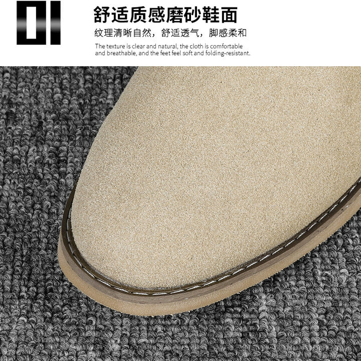Korean Style Autumn Frosted Casual plus Size High-Top Leather Shoes