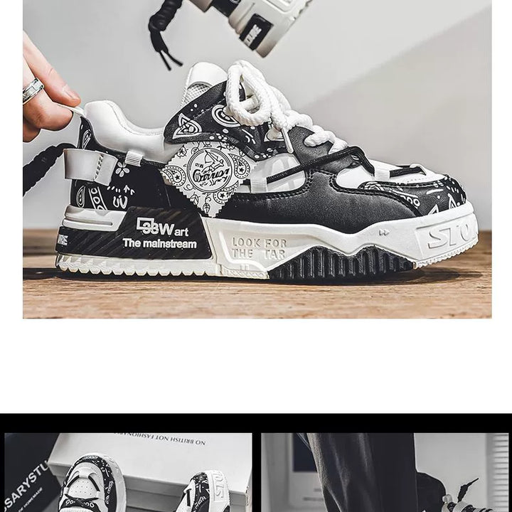 Men's Shoes 2025 New Arrival Summer Easiest for Match Niche Style Original Leisure Flat Shoes Sports Platform Height Increasing Bread Fashion Shoes