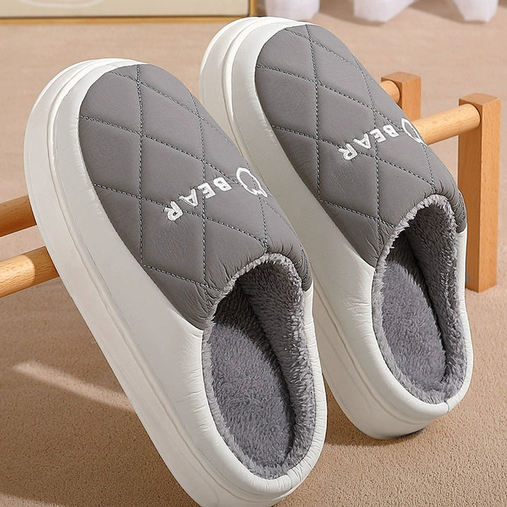 Waterproof Cotton Slippers Men Autumn and Winter 2025 New Arrival Indoor Home Non-Slip down Heattech Cotton Slippers Men's Winter