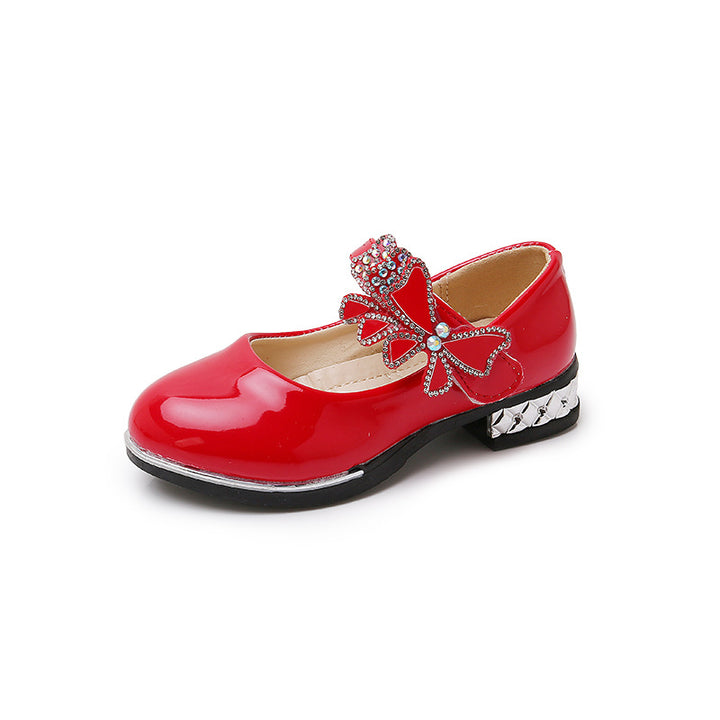 2025 Children's Shoes Girls Black Leather Shoes Performance Shoes Spring & Fall Soft Bottom Children's Single-Layer Shoes Student White Girls Princess Shoes