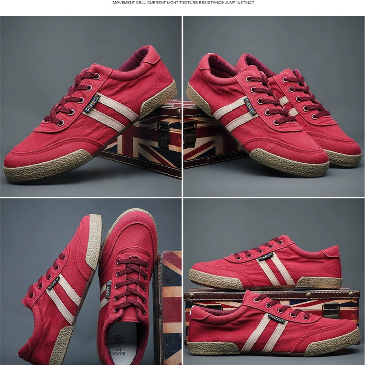 Men's Shoes Spring & Fall Breathable Deodorizing Filter Canvas Shoes Men's Trendy Lace up Men Casual Shoes Soft Bottom Driving Old Beijing Cloth Shoes
