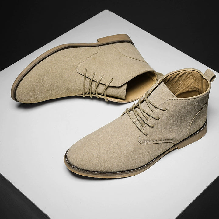 Korean Style Autumn Frosted Casual plus Size High-Top Leather Shoes
