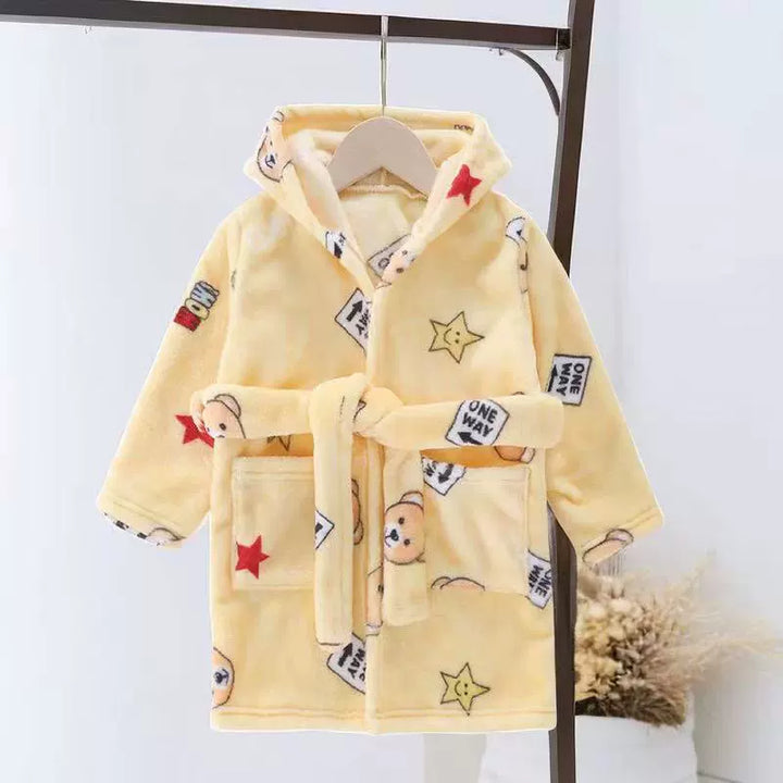 Autumn and Winter Thick Warm Anti-Kicking Blanket Hooded Home Pajamas