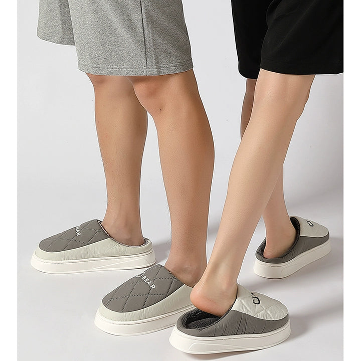 Waterproof Cotton Slippers Men Autumn and Winter 2025 New Arrival Indoor Home Non-Slip down Heattech Cotton Slippers Men's Winter