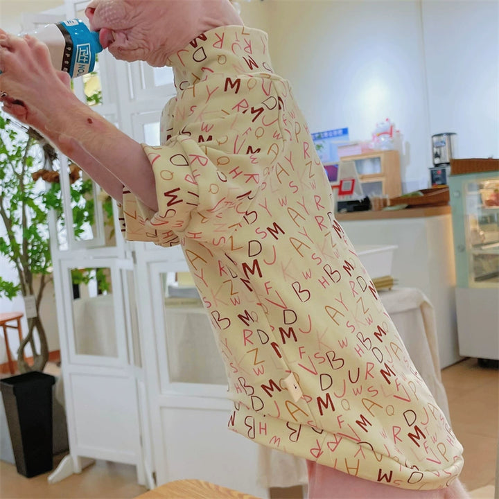 Sphinx Hairless Cat Clothes German Curly Cat Autumn Infant Fabric Pure Cotton Comfortable Close-Fitting Active Cat