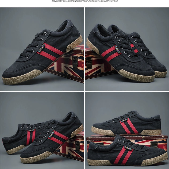 Men's Shoes Spring & Fall Breathable Deodorizing Filter Canvas Shoes Men's Trendy Lace up Men Casual Shoes Soft Bottom Driving Old Beijing Cloth Shoes