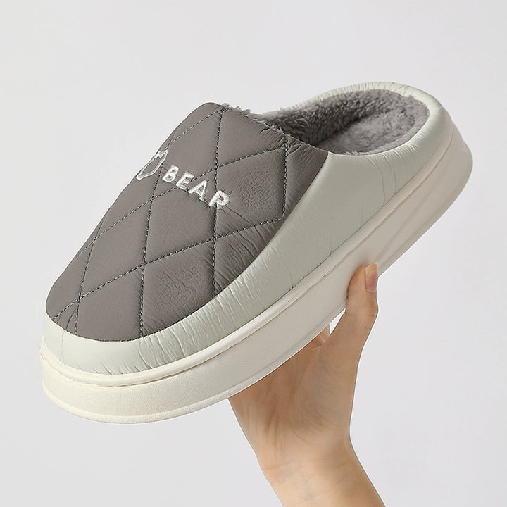 Waterproof Cotton Slippers Men Autumn and Winter 2025 New Arrival Indoor Home Non-Slip down Heattech Cotton Slippers Men's Winter