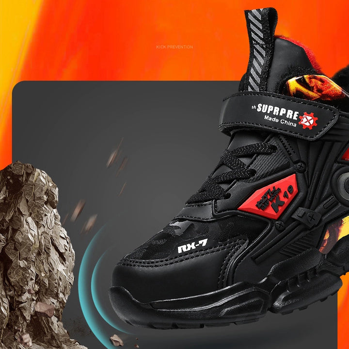 Winter Kids Shoes Boys Non-slip Sport Shoes Outdoor Snow Ankle Boots Waterproof Warm Sneakers Child High Top Cotton Casual Shoes
