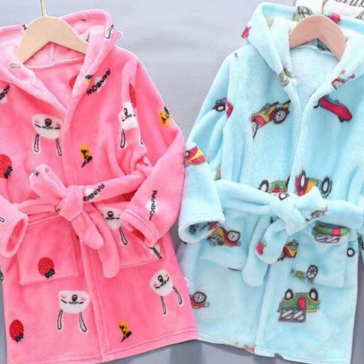 Autumn and Winter Thick Warm Anti-Kicking Blanket Hooded Home Pajamas
