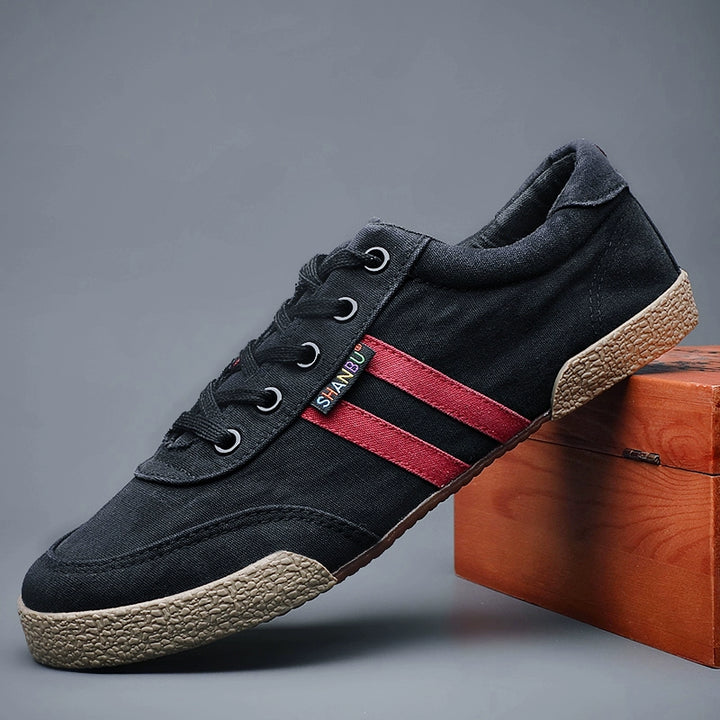 Men's Shoes Spring & Fall Breathable Deodorizing Filter Canvas Shoes Men's Trendy Lace up Men Casual Shoes Soft Bottom Driving Old Beijing Cloth Shoes