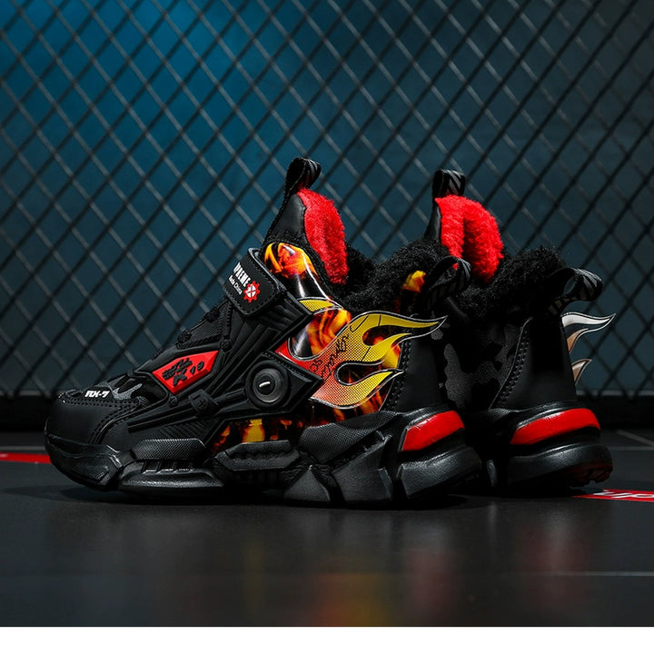 Winter Kids Shoes Boys Non-slip Sport Shoes Outdoor Snow Ankle Boots Waterproof Warm Sneakers Child High Top Cotton Casual Shoes