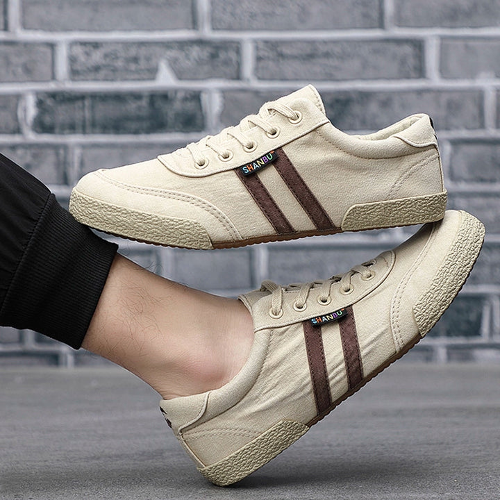 Men's Shoes Spring & Fall Breathable Deodorizing Filter Canvas Shoes Men's Trendy Lace up Men Casual Shoes Soft Bottom Driving Old Beijing Cloth Shoes