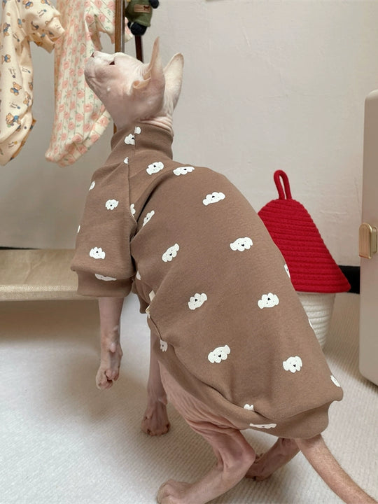 Sphinx Hairless Cat Clothes German Curly Cat Autumn Infant Fabric Pure Cotton Comfortable Close-Fitting Active Cat
