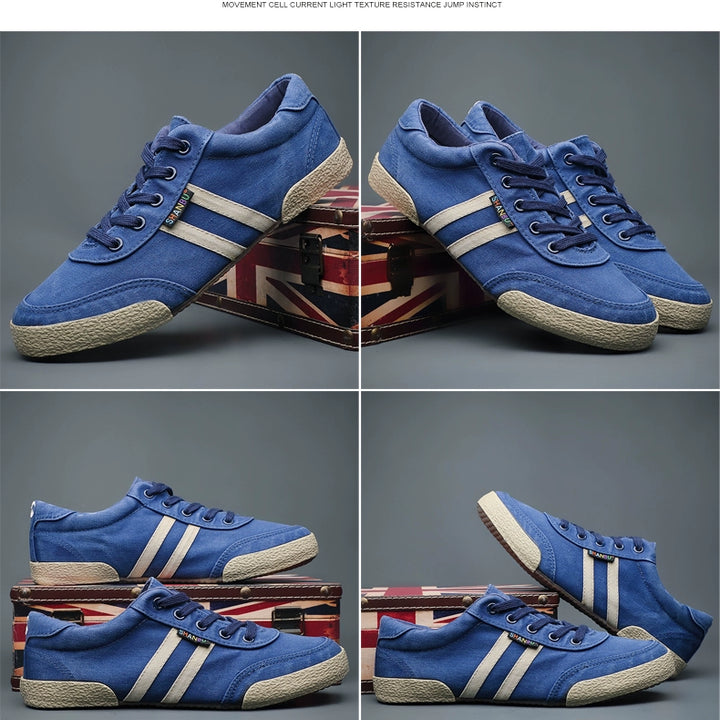 Men's Shoes Spring & Fall Breathable Deodorizing Filter Canvas Shoes Men's Trendy Lace up Men Casual Shoes Soft Bottom Driving Old Beijing Cloth Shoes