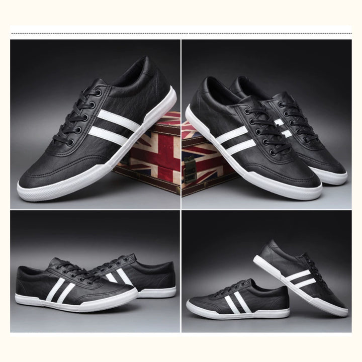 Trendy Men's Shoes Breathable Low Top Spring New Arrival Leather Surface Casual Shoes Men's K-style Series Shoes Board Shoes Youth Plaid Driving Shoes