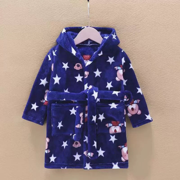Autumn and Winter Thick Warm Anti-Kicking Blanket Hooded Home Pajamas