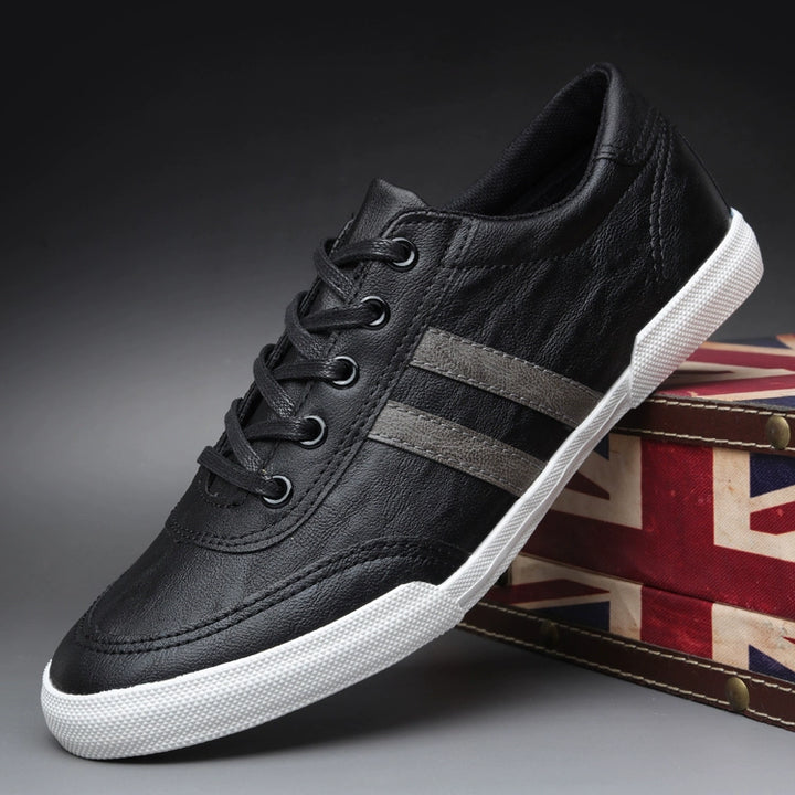 Trendy Men's Shoes Breathable Low Top Spring New Arrival Leather Surface Casual Shoes Men's K-style Series Shoes Board Shoes Youth Plaid Driving Shoes