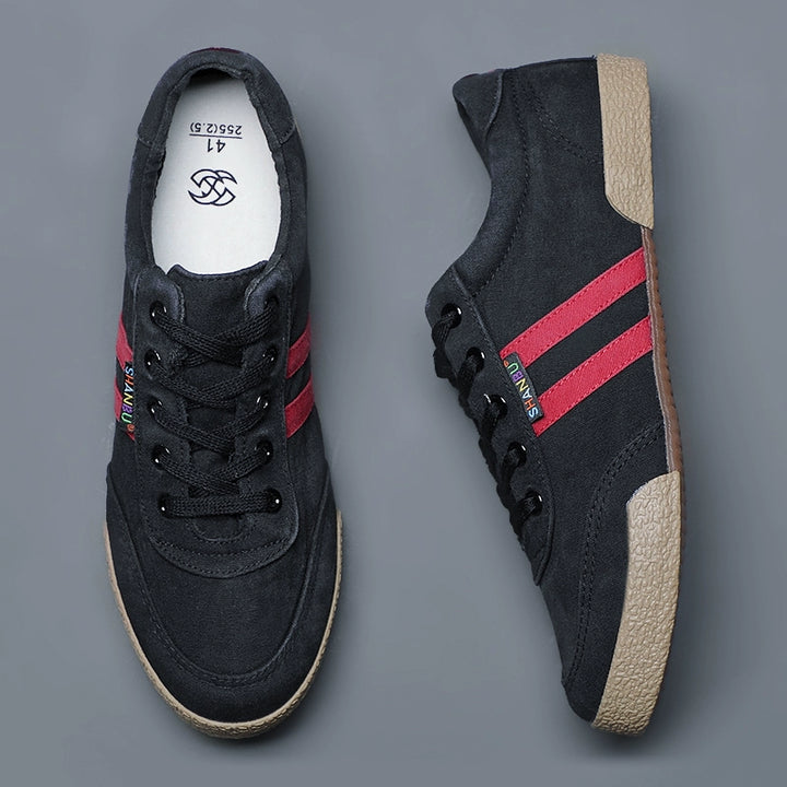 Men's Shoes Spring & Fall Breathable Deodorizing Filter Canvas Shoes Men's Trendy Lace up Men Casual Shoes Soft Bottom Driving Old Beijing Cloth Shoes