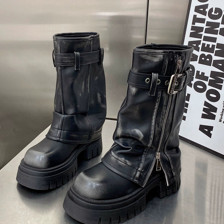 Maillard Western Cowboy Boot Sexy Wind Small Man Raise the Bottom Boots Summer Ankle Boots Spring & Fall Pile Style Boots