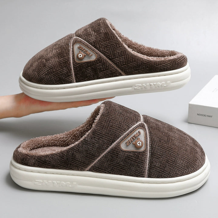 Waterproof Cotton Slippers Men Autumn and Winter 2025 New Arrival Indoor Home Non-Slip down Heattech Cotton Slippers Men's Winter