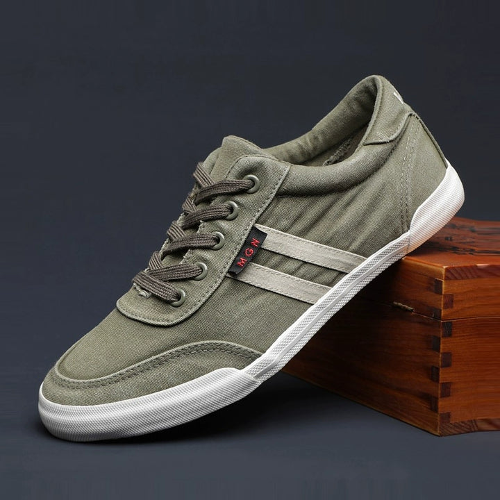 Men's Shoes Spring & Fall Breathable Deodorizing Filter Canvas Shoes Men's Trendy Lace up Men Casual Shoes Soft Bottom Driving Old Beijing Cloth Shoes
