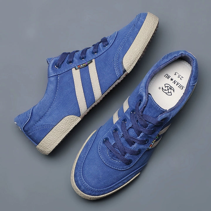 Men's Shoes Spring & Fall Breathable Deodorizing Filter Canvas Shoes Men's Trendy Lace up Men Casual Shoes Soft Bottom Driving Old Beijing Cloth Shoes