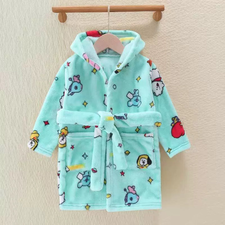 Autumn and Winter Thick Warm Anti-Kicking Blanket Hooded Home Pajamas