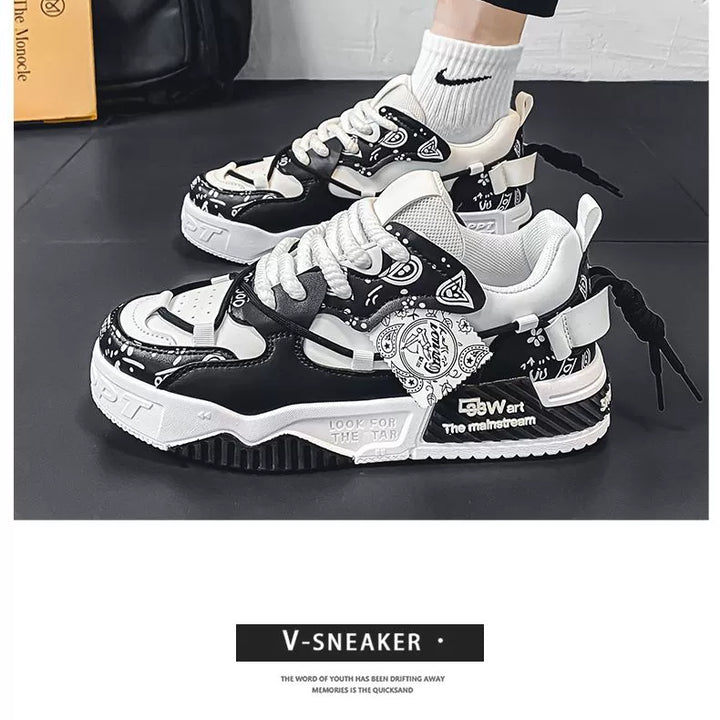 Men's Shoes 2025 New Arrival Summer Easiest for Match Niche Style Original Leisure Flat Shoes Sports Platform Height Increasing Bread Fashion Shoes