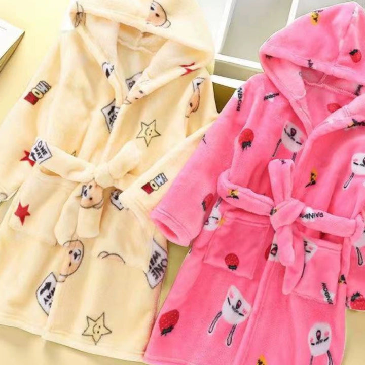 Autumn and Winter Thick Warm Anti-Kicking Blanket Hooded Home Pajamas