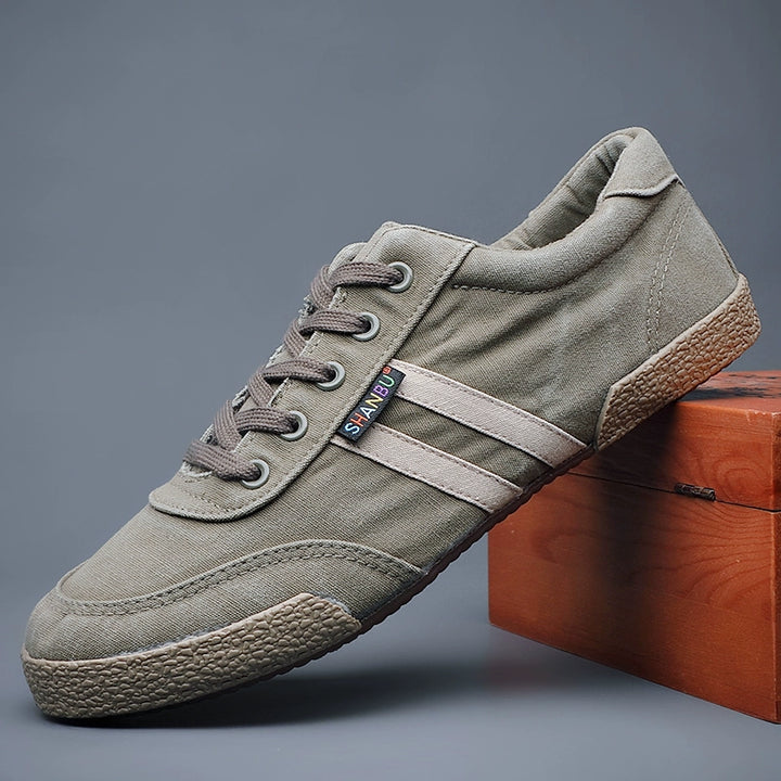 Men's Shoes Spring & Fall Breathable Deodorizing Filter Canvas Shoes Men's Trendy Lace up Men Casual Shoes Soft Bottom Driving Old Beijing Cloth Shoes