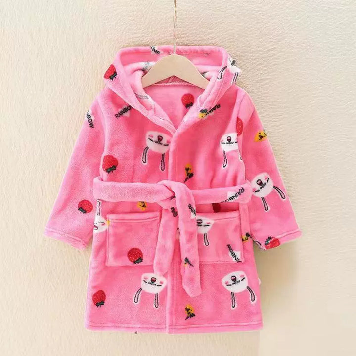 Autumn and Winter Thick Warm Anti-Kicking Blanket Hooded Home Pajamas