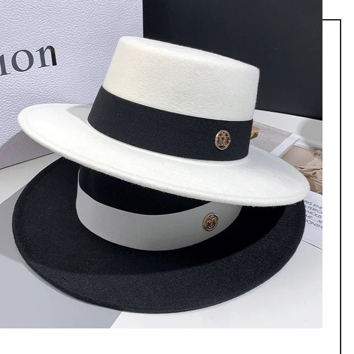 Fedora Hats for Women Fashion Elegant Bowler Dress Caps Panama Church Wedding Ribbon Band Hat Men Felt Jazz Hat