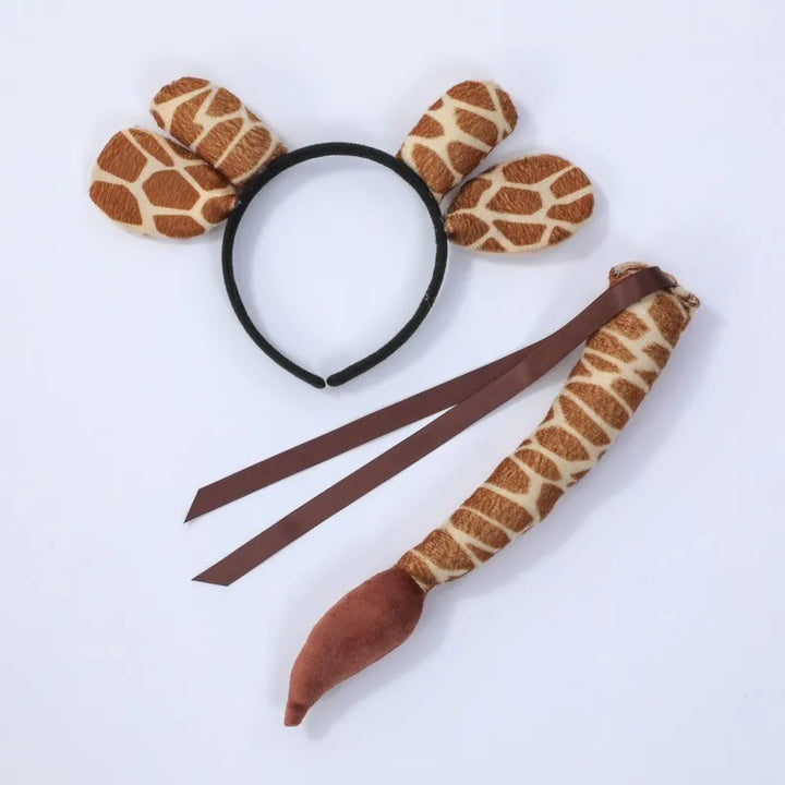 Halloween Animal Cosplay Costume Kids Forest Theme Giraffe Cows Tiger Leopard Zebra Print Tutu Dress Baby Girls Birthday Party
